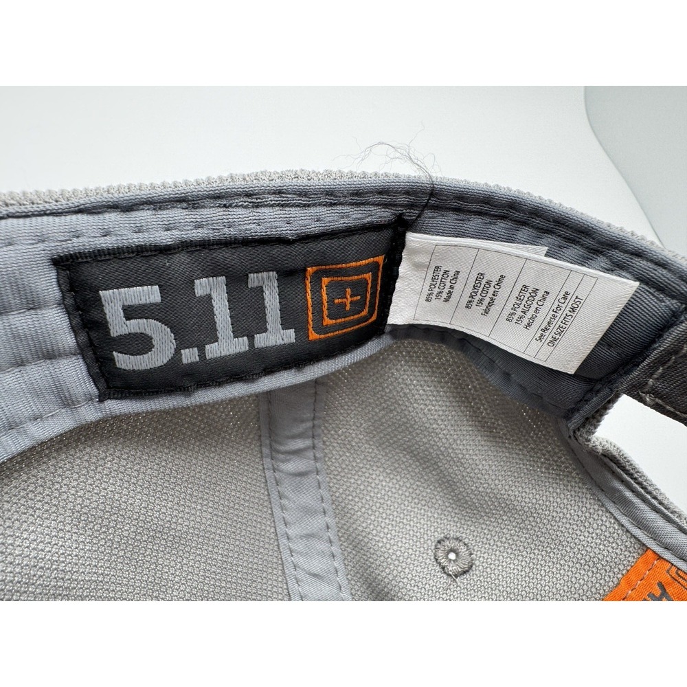 5.11 Tactical Adjustable Hat Cap Adult Gray Orange 2014 Outdoor Basic Mens - Picture 10 of 11